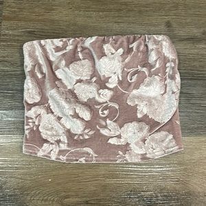 Urban Outfitters Velvet Floral Tube Top